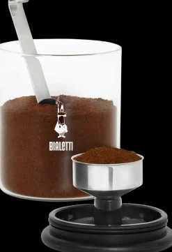 Bialetti kahvipurkki kahvimitalla, lasi