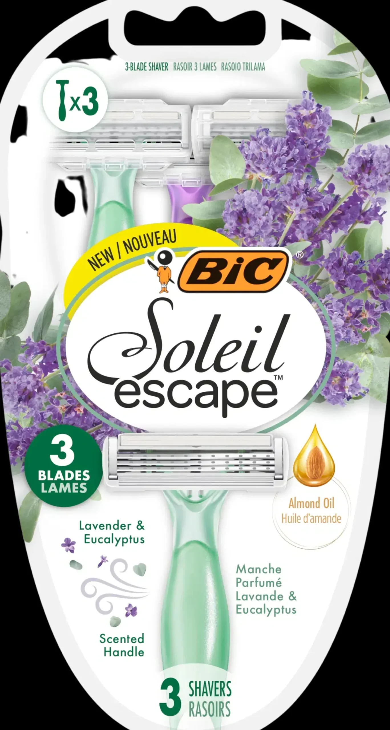 BIC varsiterä Soleil Escape 3 Lavender & Eucalyptus 3-pack