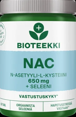 Bioteekki NAC 650 mg + Seleeni ravintolisä 60 tabl.