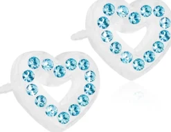 Blomdahl Brilliance Heart Hollow Aquamarine korvakorut 10mm
