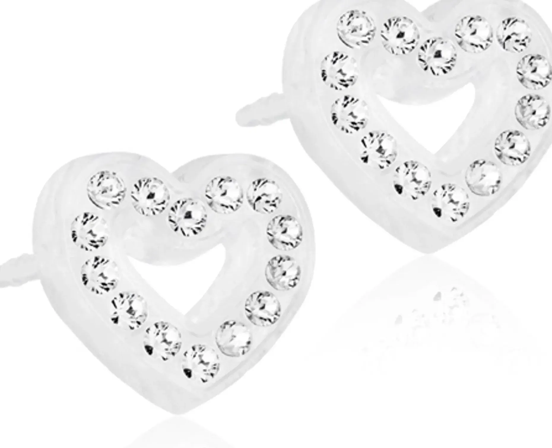 Blomdahl Brilliance Heart Hollow Crystal korvakorut 10mm