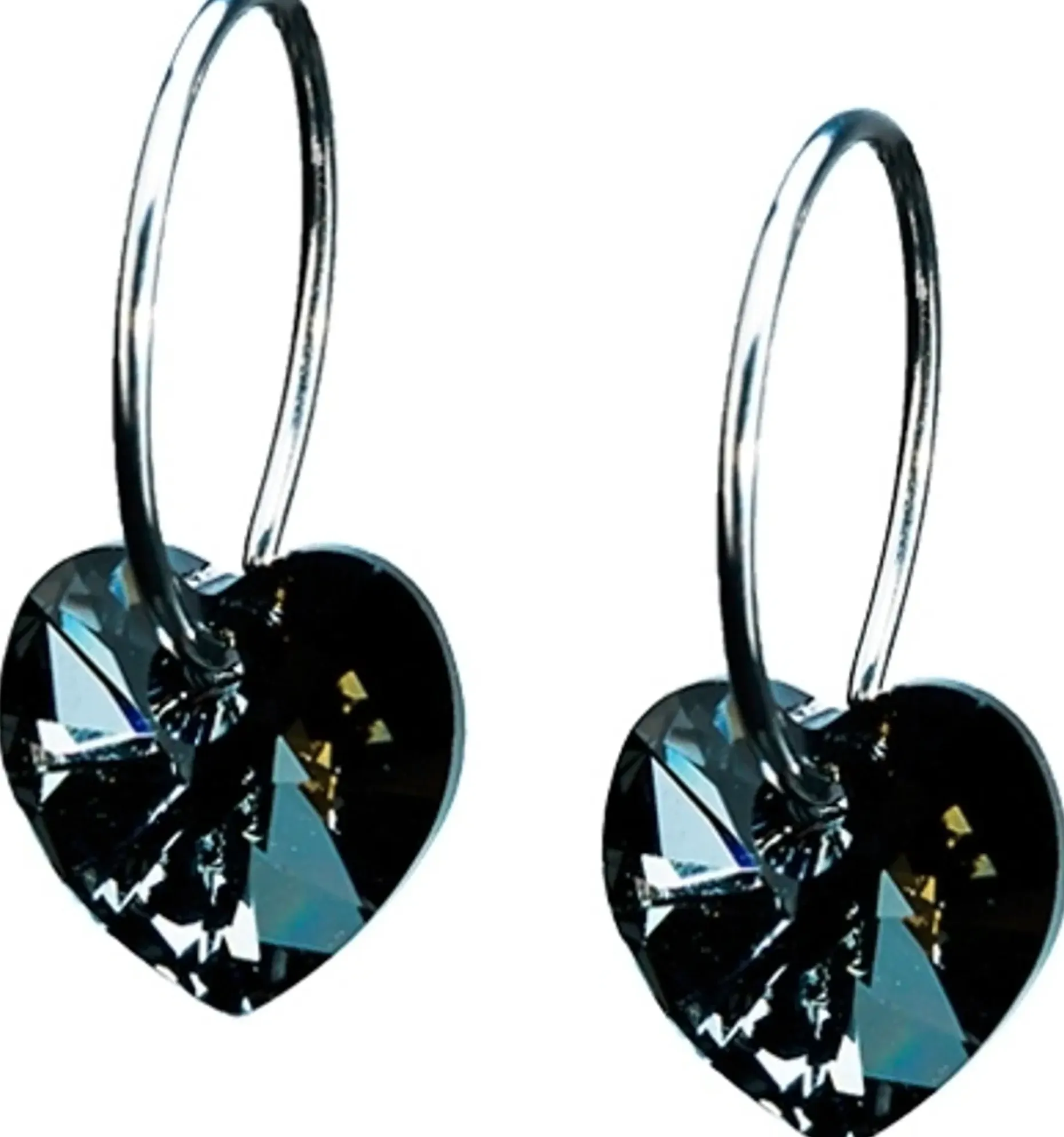 Blomdahl Ring 14mm Heart 10mm, Black Diamond korvakorut