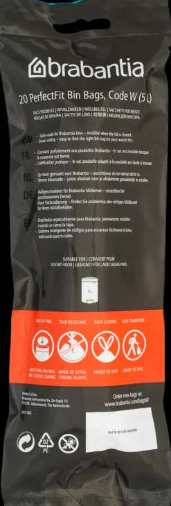Brabantia PerfectFit roskapussit W 5L 20pss white