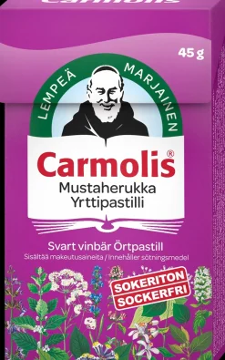 Carmolis Mustaherukka yrttipastilli 45 g