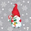 DUNI 33 x 33 cm Winter Flakes Tomte 3-krs, 240 kpl/ltk (12 x 20 kpl)