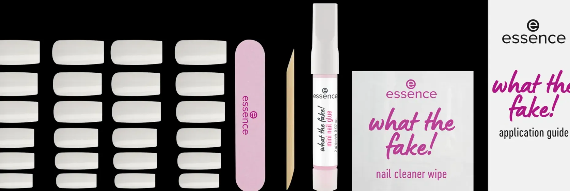 essence what the fake! PRESS-ON NAILS manicure set 04 BARE WHITE 28 st