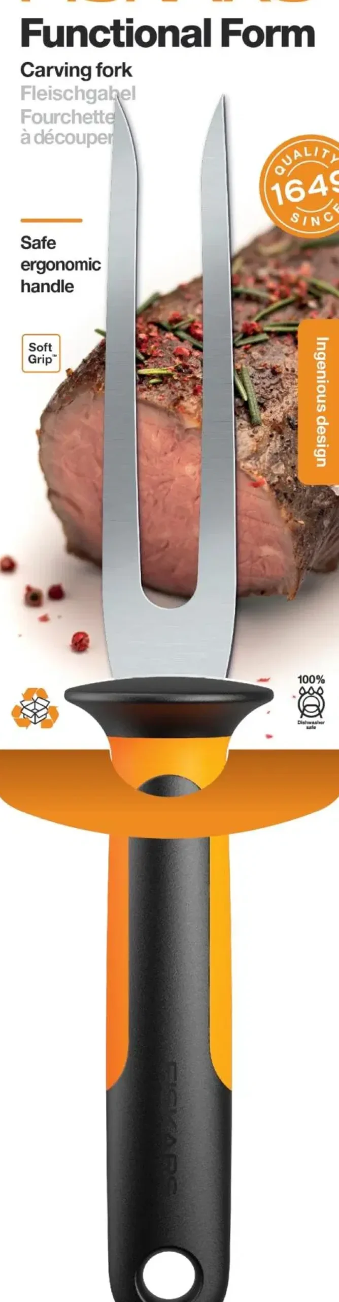 Fiskars Functional Form Paistihaarukka musta