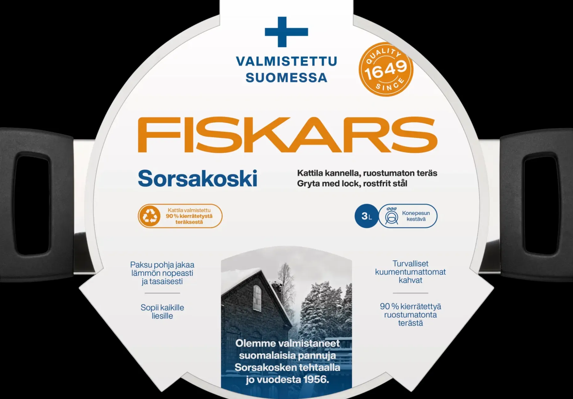 Fiskars Sorsakoski teräskattila 3 L