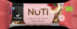 Foodin NUTI, Puolukka & Kinuski, Luomu, 35g