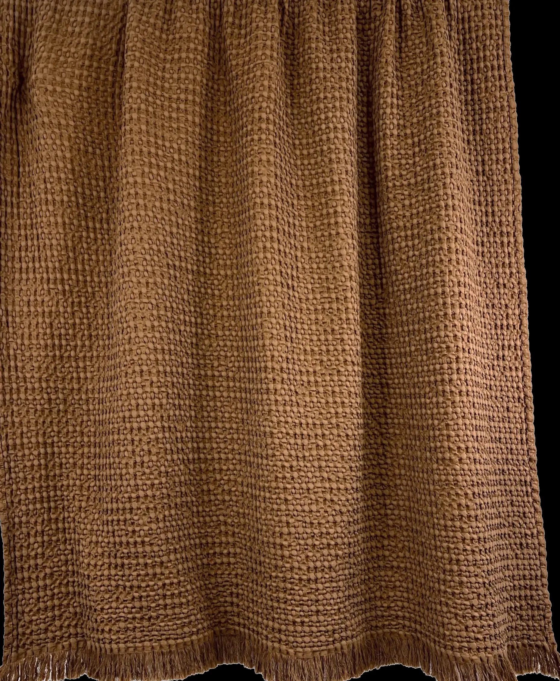 HAOMY torkkupeitto, 130x200cm, 100% puuvilla, vohveli kuosi, ruskea