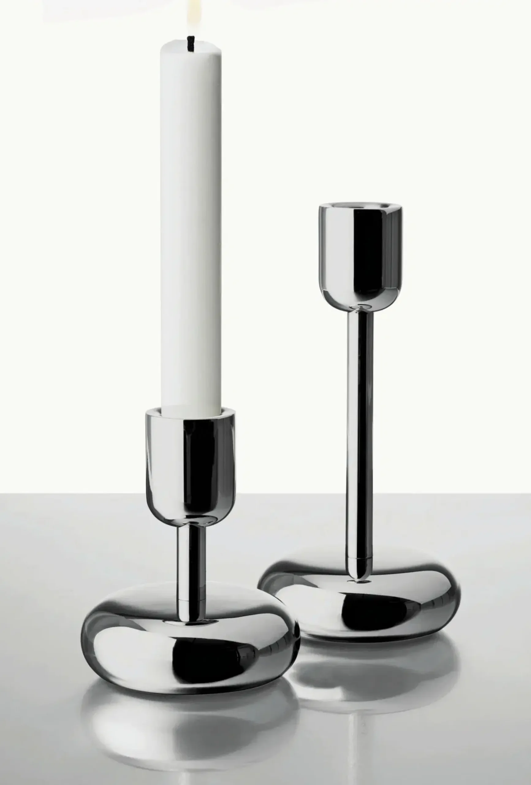 Iittala Nappula kynttilänjalka 107mm teräs