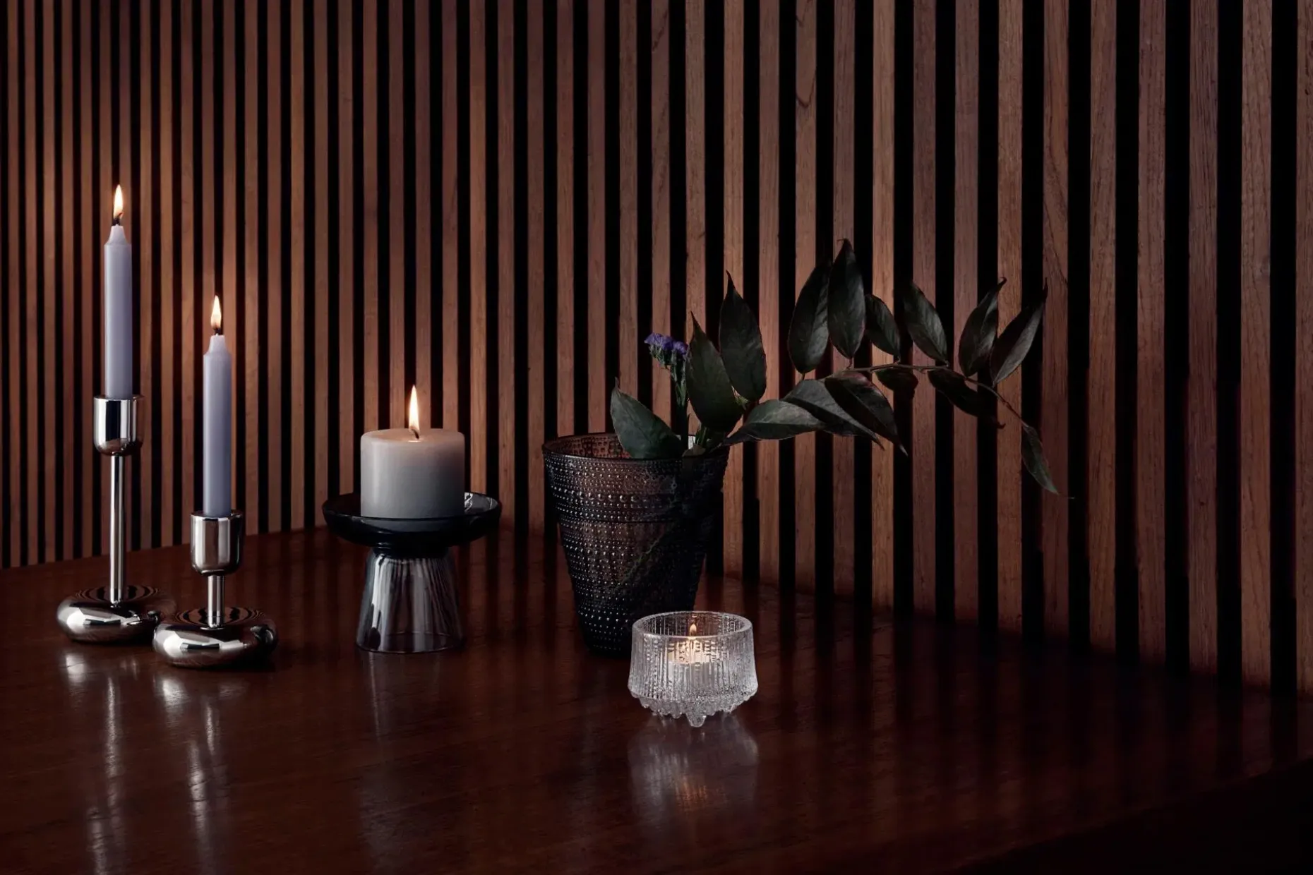 Iittala Nappula kynttilänjalka 107mm teräs