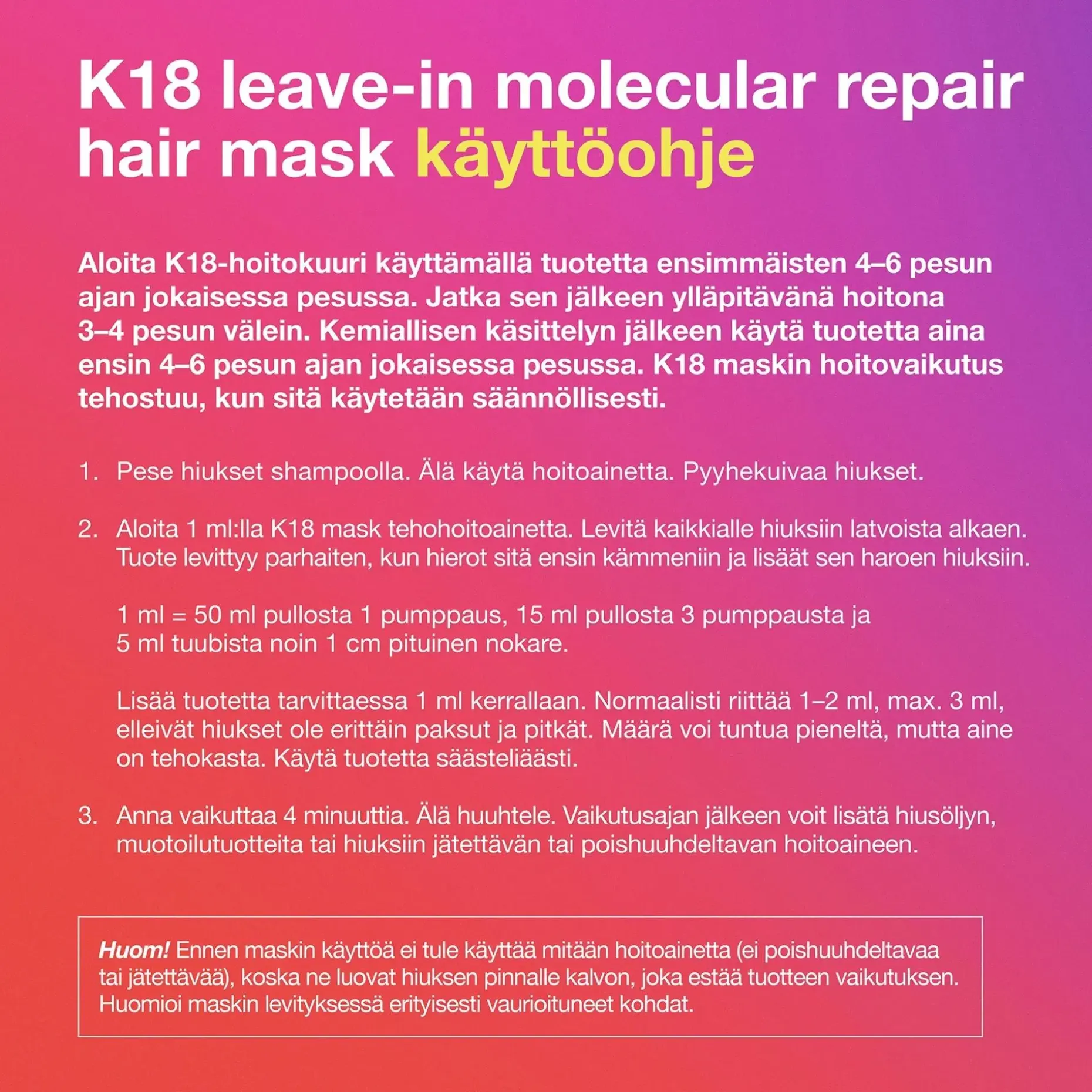 K18 Molecular repair hair mask hiusnaamio 50 ml