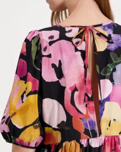 Kaiko Wild Lea Tiered midi mekko