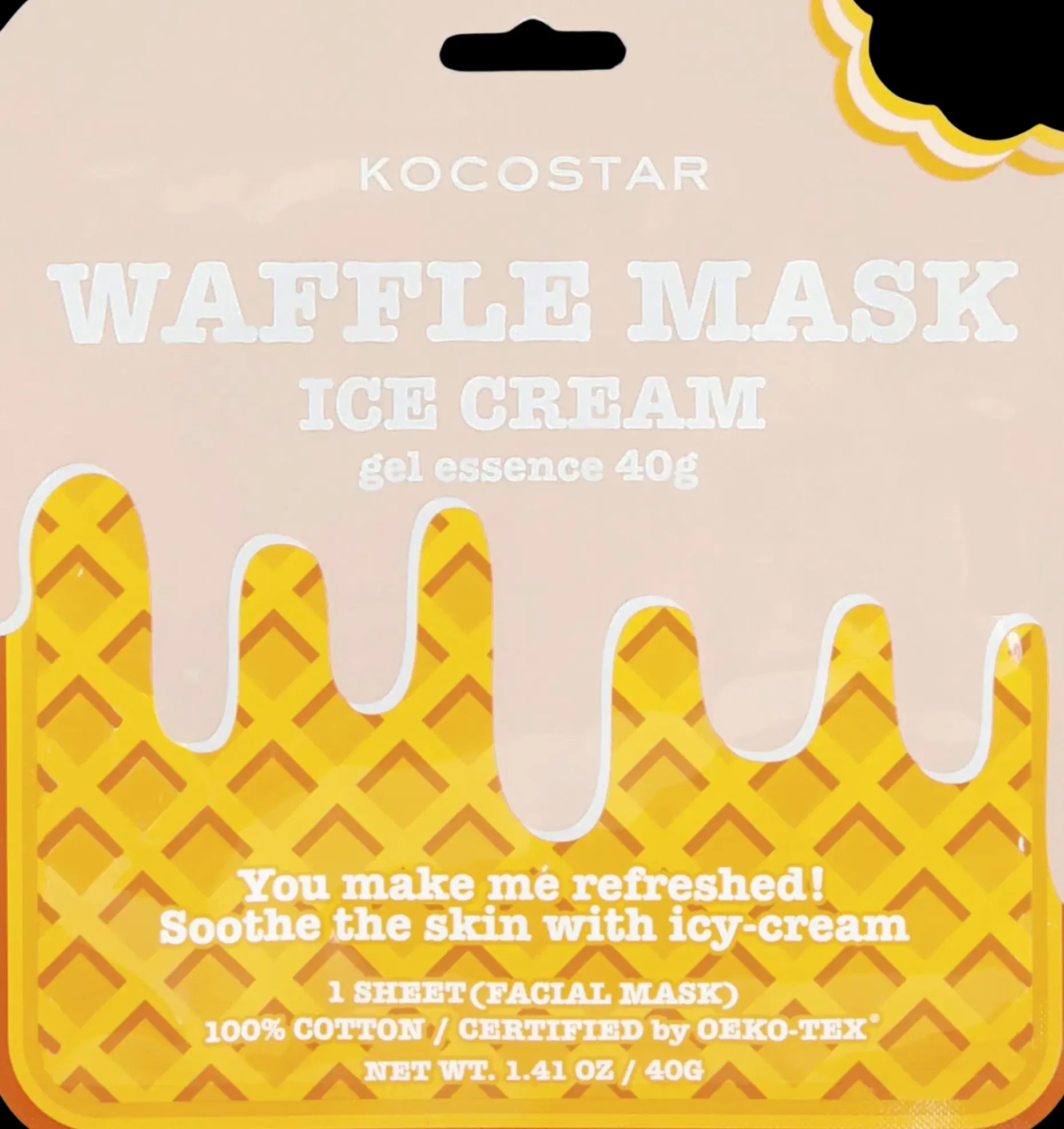 KOCOSTAR Waffle Mask Icecream rauhoittava kangasnaamio 1kpl