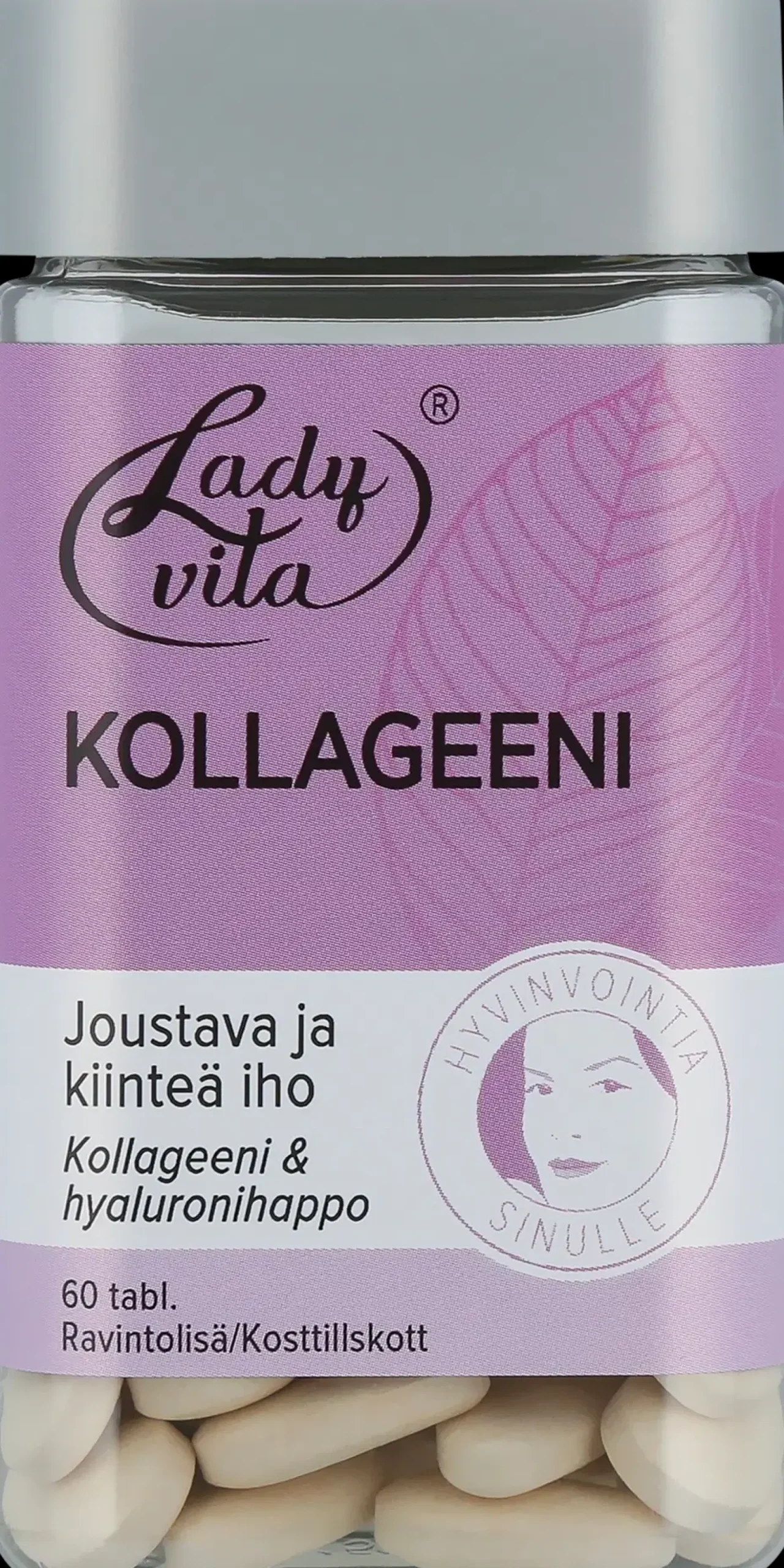 Ladyvita Kollageeni ravintolisä Kollageeni-hyaluronihappo-vitamiinitabletti 60 tabl