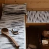 Lapuan Kankurit Hohto laudeliina 46x150cm valko-harmaa pellava-puuvilla