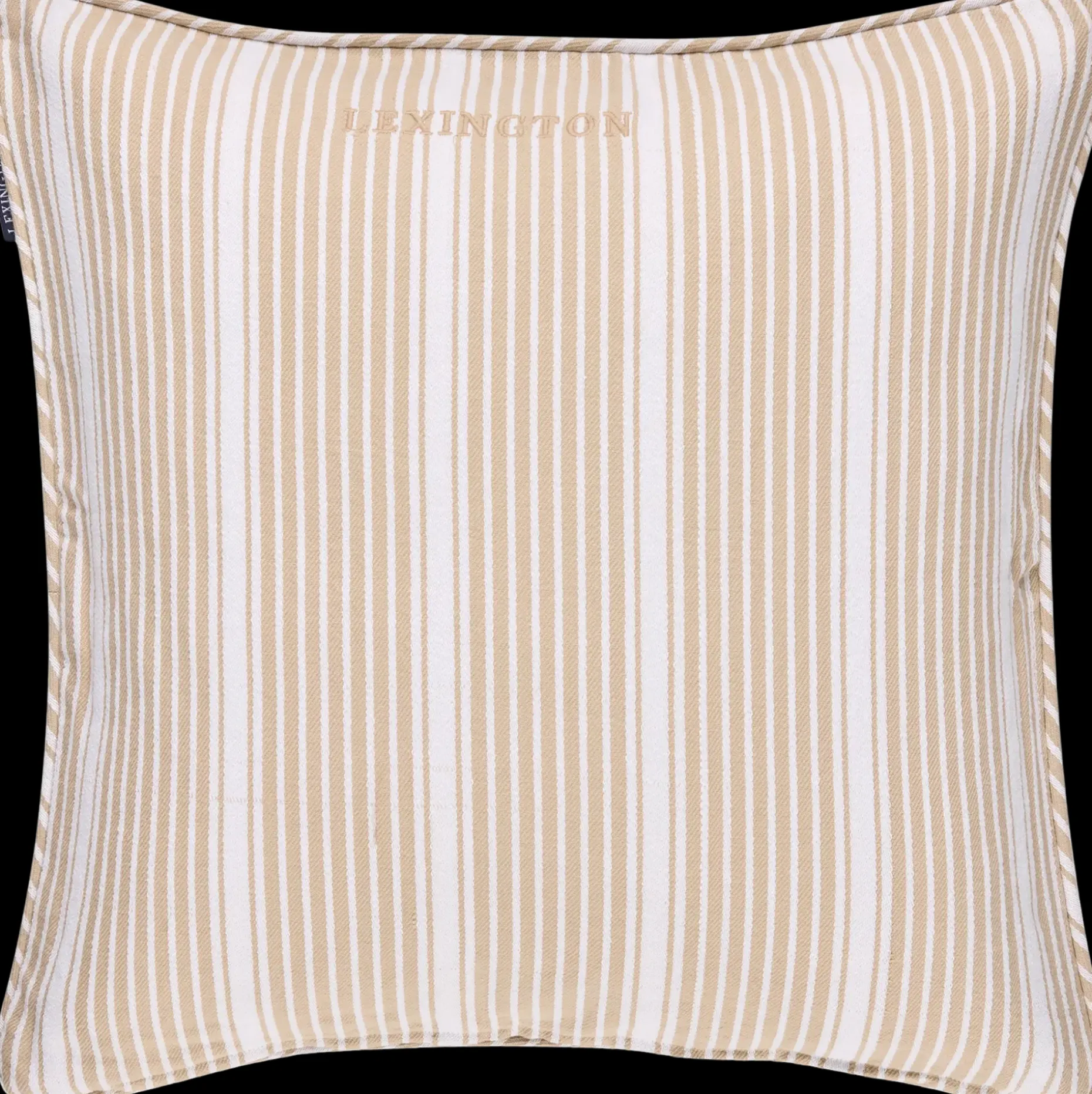 Lexington Classic raidallinen tyynynpäällinen 50x50cm beige/valkoinen