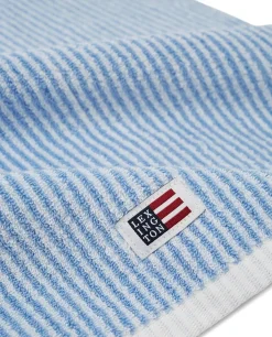 Lexington Original kylpypyyhe 100x150cm white blue stripe