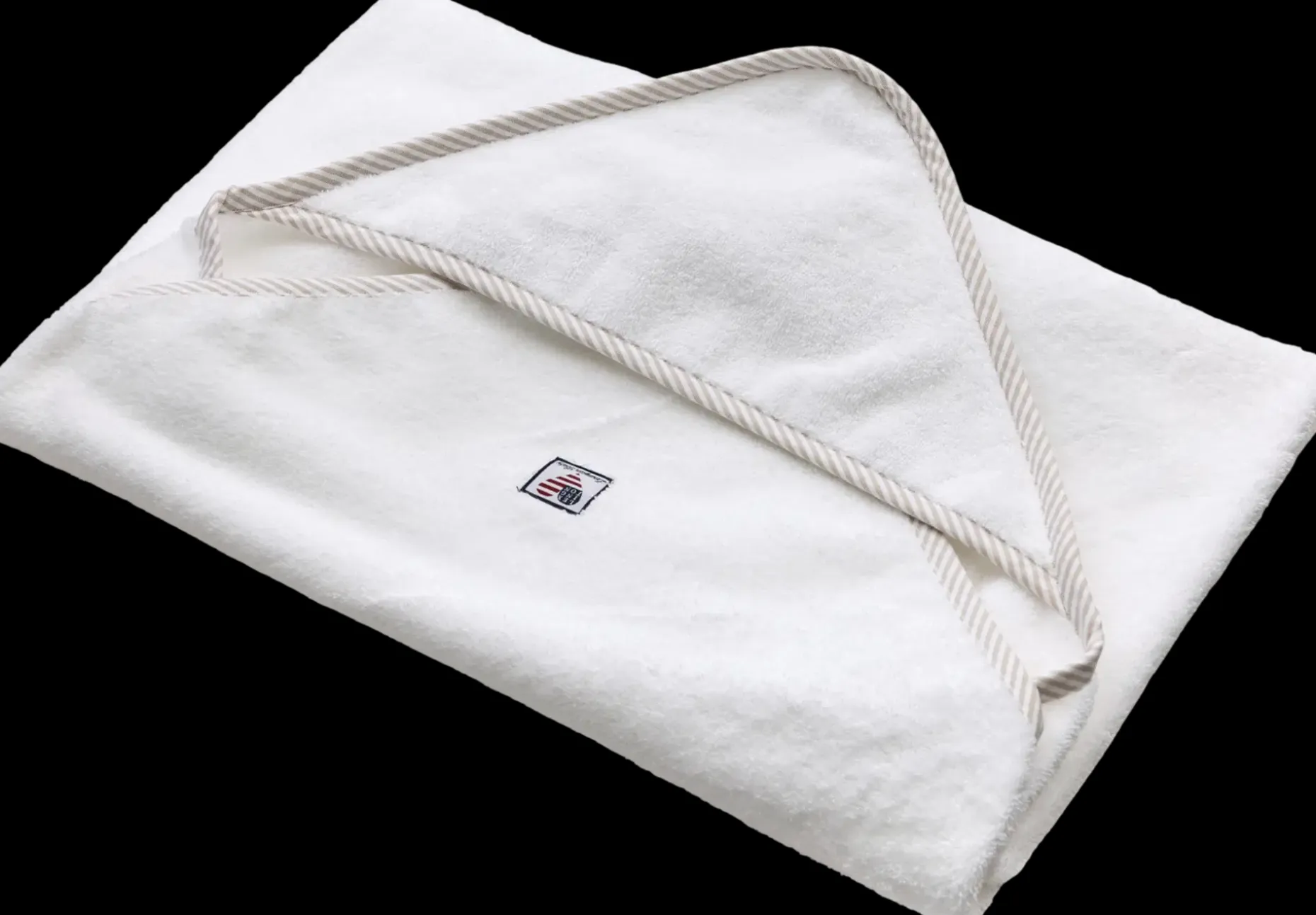 Lexington vauvan huppupyyhe 100x100cm valkoinen/beige