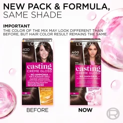 L'Oréal Paris Casting Crème Gloss 515 Iced Chocolate Vaaleanruskea Tuhka Mahonki kevytväri 1kpl