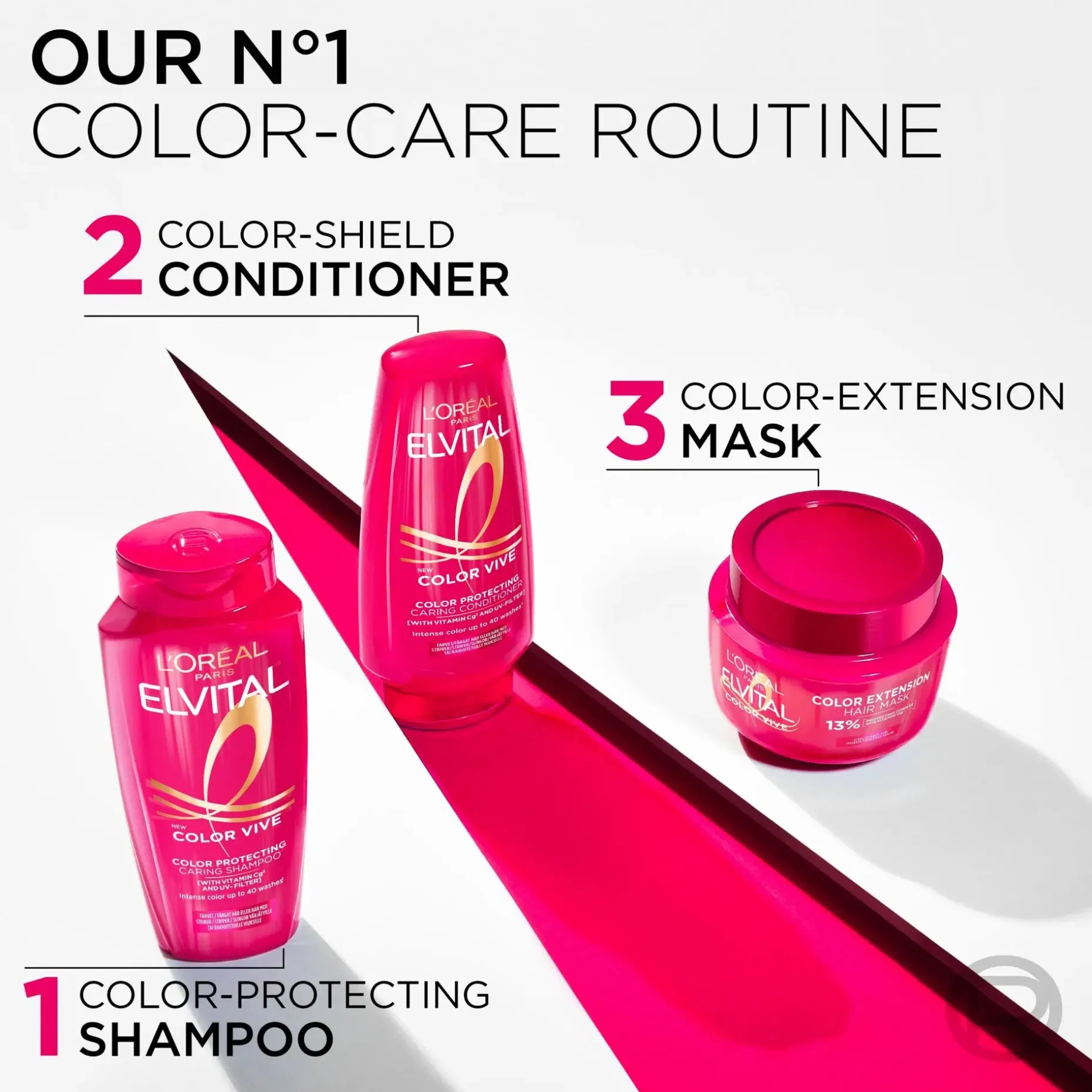 L'Oréal Paris Elvital Color-Vive Shampoo värjätyille ja raidoitetuille hiuksille 250ml