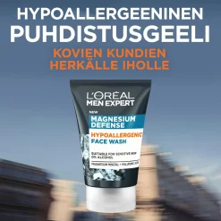L'Oréal Paris Men Expert Magnesium Defense Hypoallergenic Face Wash puhdistusgeeli 100 ml
