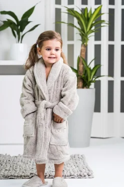 Luin Living lasten kylpytakki 130cm sand