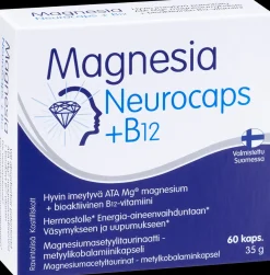 Magnesia Neurocaps + B12 Magnesiumasetyylitaurinaatti - metyylikobalamiinikapseli 60 kaps