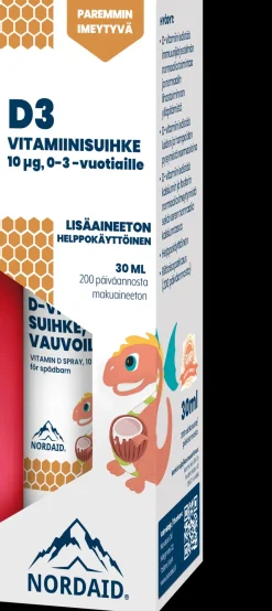 Nordaid D-vitamiinisuihke vauvoille (0-3 -vuotiaille) 30 ml