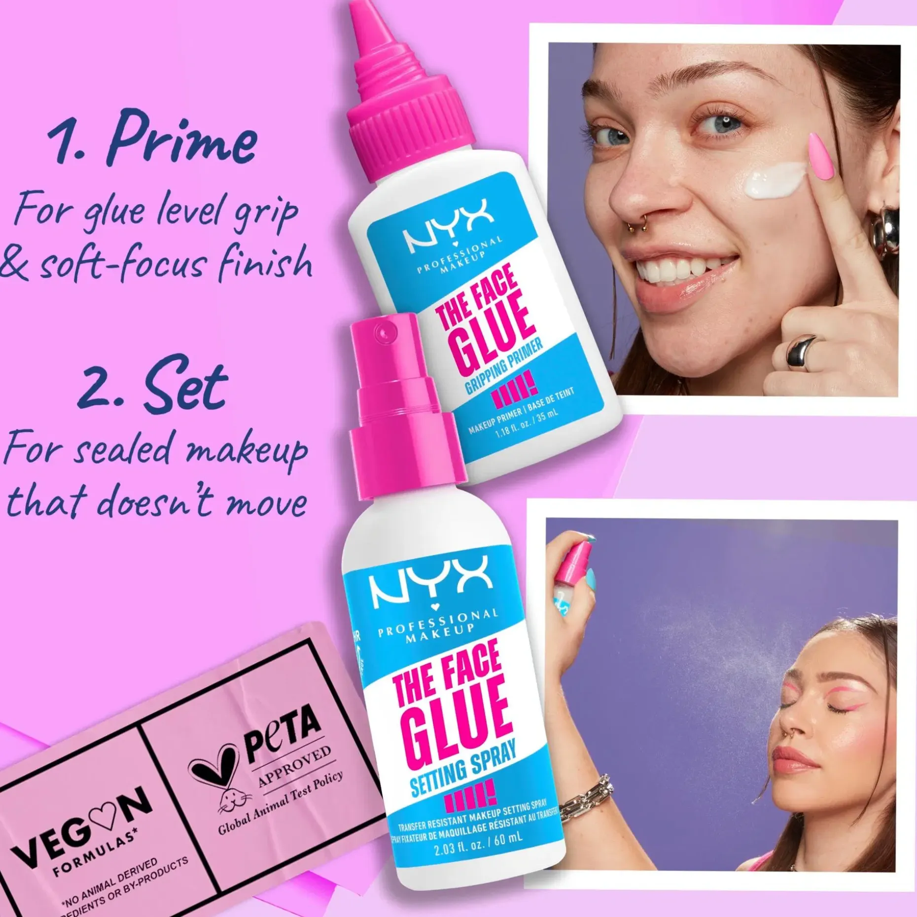 NYX Professional Makeup The Face Glue Setting Spray meikinkiinnityssuihke 60 ml