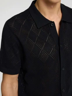 SELECTED HOMME Slharco ss knit structure polo cardigan neuletakki