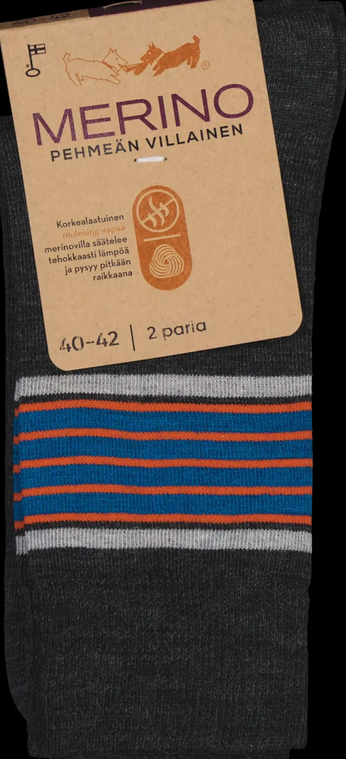 Sidoste 2-pack merinovillasukat