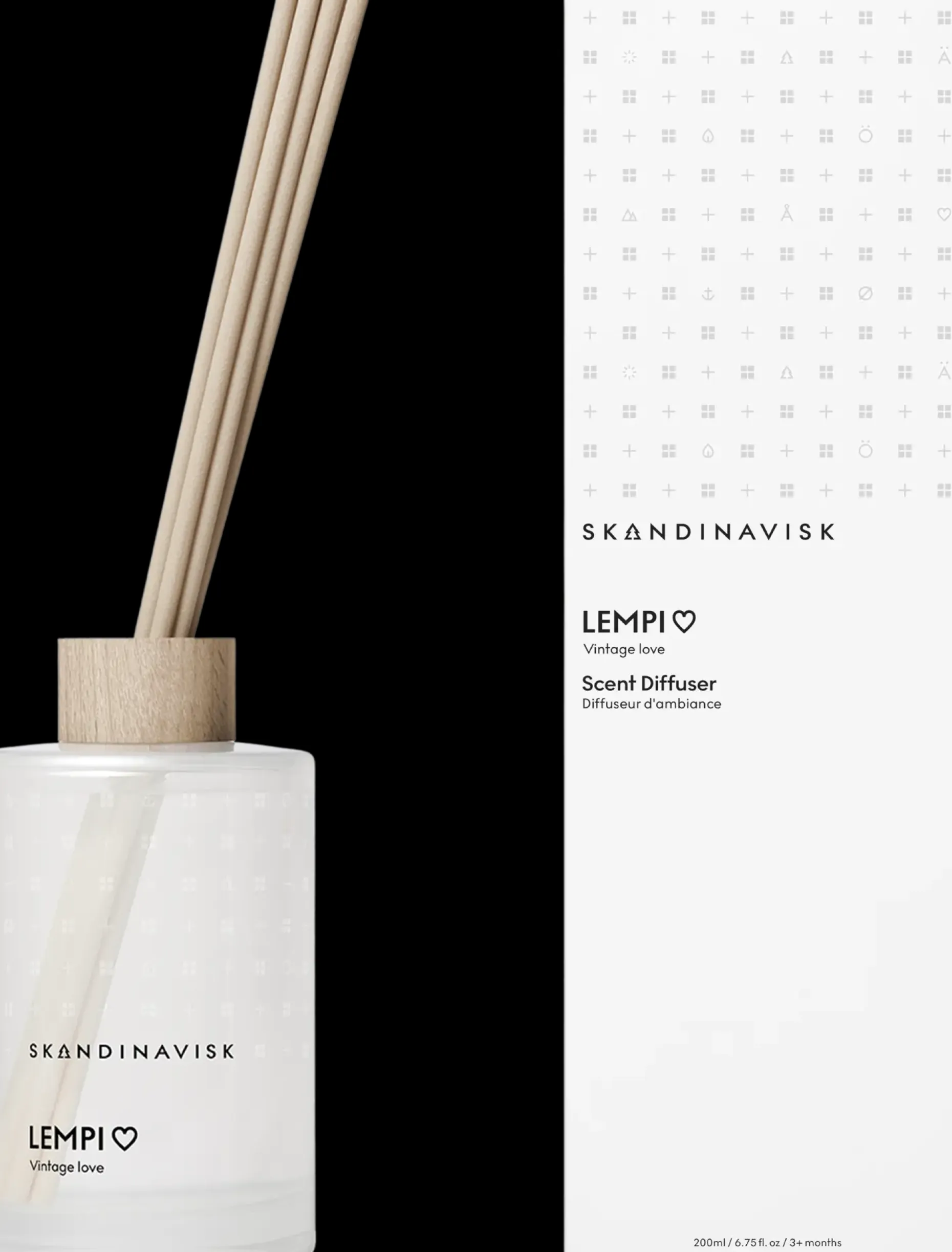 Skandinavisk Lempi huonetuoksu ruokotikuilla 200ml