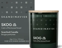 Skandinavisk SKOG Tuoksukynttilä puukannella 65g, vihreä