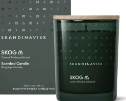 Skandinavisk SKOG Tuoksukynttilä puukannella 200g, vihreä