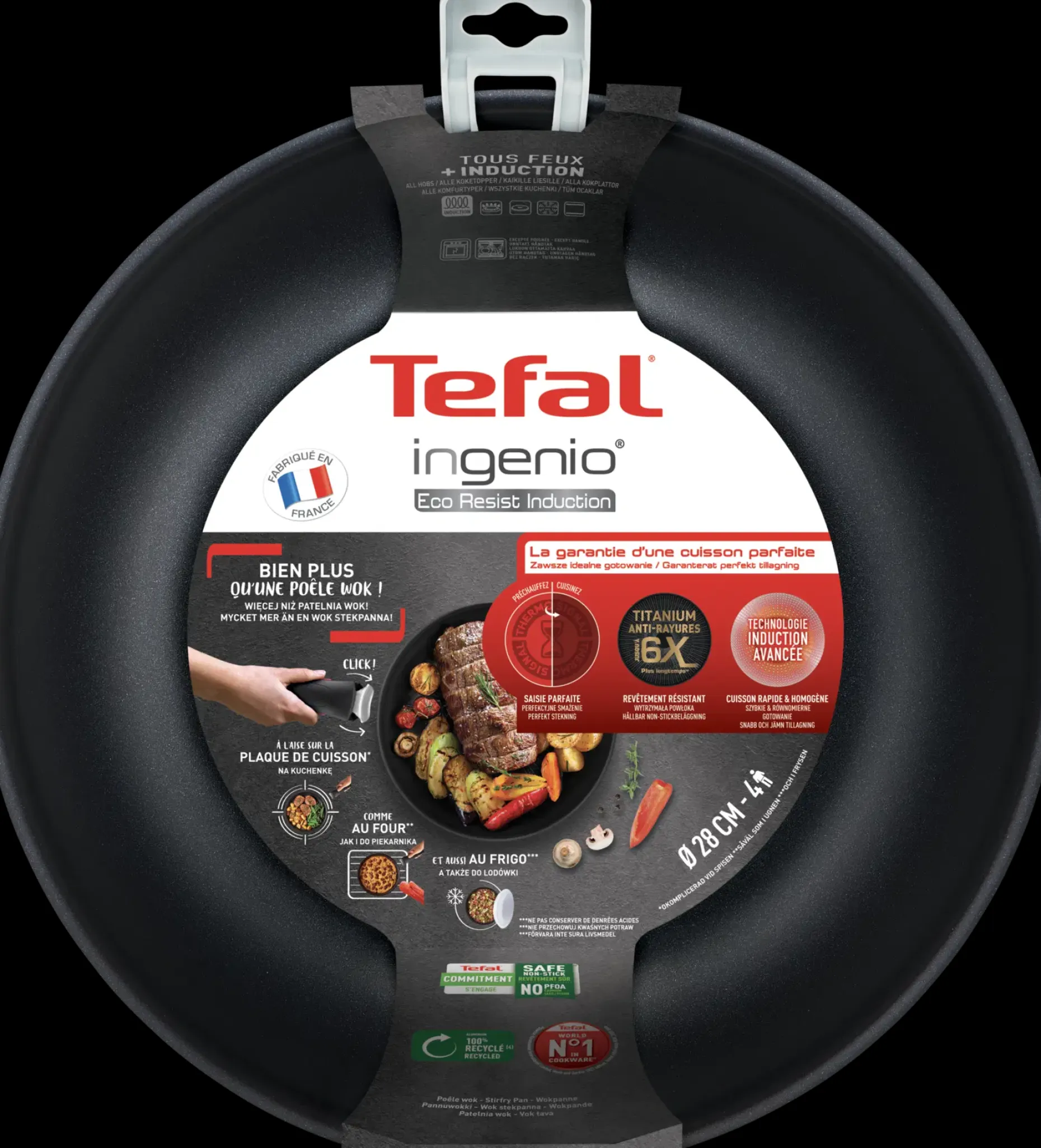 Tefal Ingenio Eco Resist wokpannu 28 cm L3971902