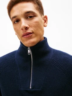 Tommy Hilfiger Fisherman rib zip mock
