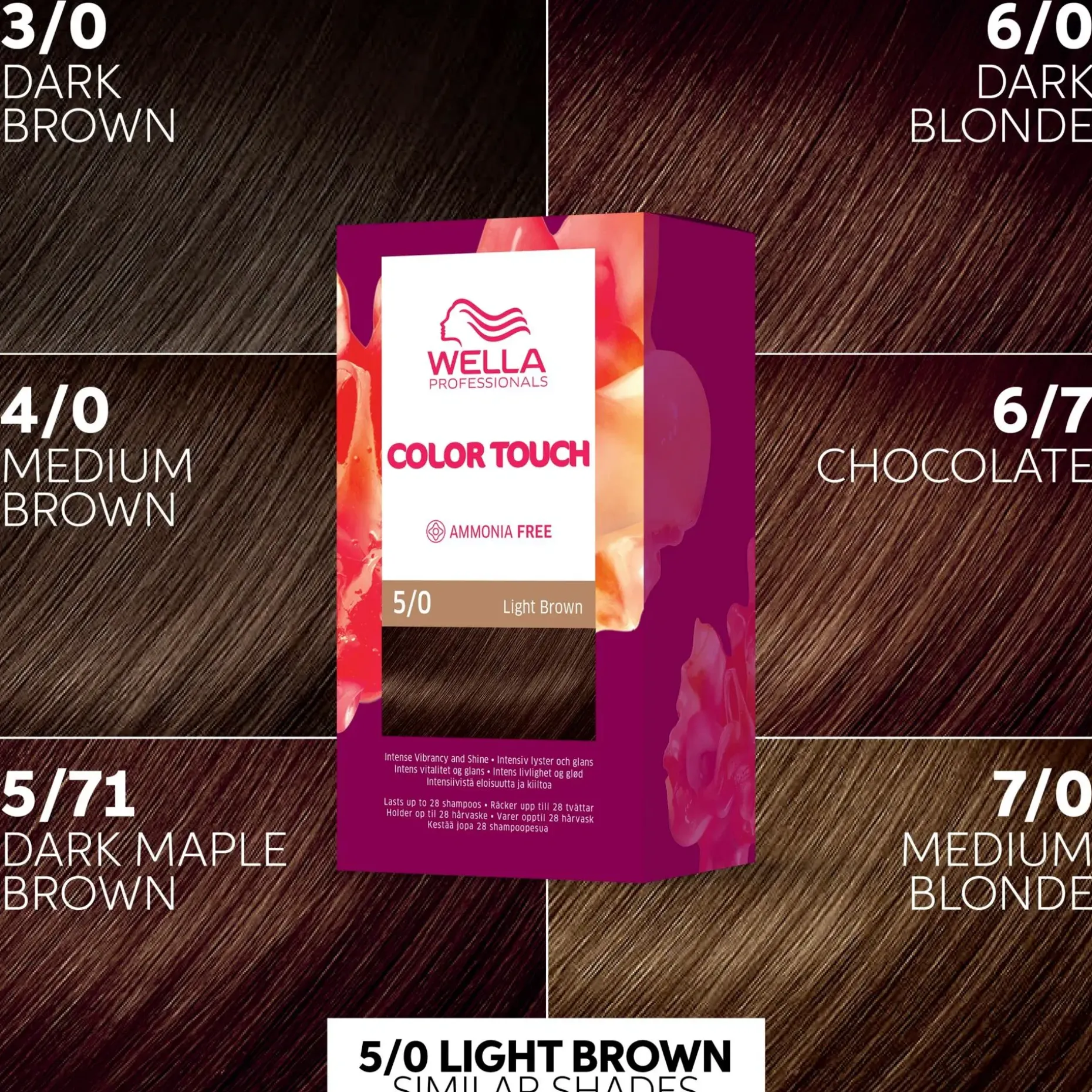 Wella Professionals Color Touch Pure Naturals Light Brown 5/0 kotiväri 130 ml